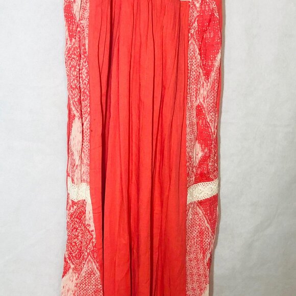 Half Moon Maxi Dress  Pink Knit Graphic Sleeveless Cotton Medium READ - Picture 4 of 10